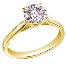 Engagement Ring Solitaire 1.50CT Round Simulated Diamond 14K Yellow Gold Plated - £51.11 GBP