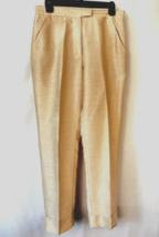 H&amp;M Cropped tapered Pants Womens size 8 beige dupioni - £15.80 GBP