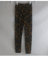 LuLaRoe Dark Brown Leggings With Light Brown Floral Designs Kids L/XL - $146.84 MXN