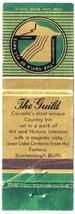 Matchbook Cover The Guild Canada&#39;s Most Unique Country Inn Scarborough Bluffs - £1.55 GBP