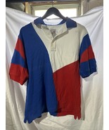 Pro Celebrity Polo Shirt Adult M Med Blue Red White Color Block - $19.79