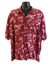 Pineapple Connection Vintage Hawaiian Shirt Red Men’s 2XT Island Boat Ukulele - £22.74 GBP