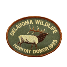 Vintage 1993 Oklahoma Wildlife Habitat Donor Unused 4 x 3&quot; Oval Patch - £7.07 GBP