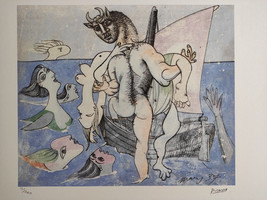Pablo Picasso Signed - Minotaur saving a Woman - Certificate SPADEM Paris - $129.00