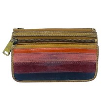 Fossil Cowhide Leather Wallet Multicolored Patchwork - $18.00