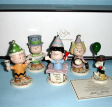 Lenox Peanuts Happy New Year Figurines Charlie Brown Snoopy Lucy - £156.52 GBP