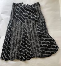 JM Collection Navy and White Embroided Skirt Size 14 - e100 - $218.93 MXN
