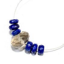 Smoky Quartz Faceted Lapis Lazuli Beads Briolette Natural Loose Gemstone... - £2.09 GBP