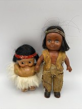 Vintage Native American Indian Kewpie Cupie Dolls (2) Celluloid Souvenir... - $27.10