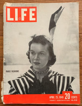 VTG Life Magazine April 25 1949 Paris Fashion Week Feature - $10.00