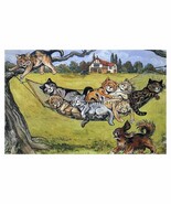 rp13800 - Louis Wain Cats sleep on a hammock - Catnap - print 6x4 - $54.51 MXN