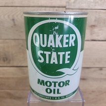 VTG Quaker State Motor Oil Can Empty Metal 1 Qt SAE 30 Opened #8 - $14.80