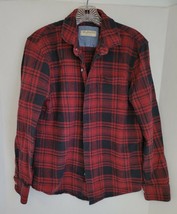 Bruno Milano Tallwoods Flannel Mens Shirt Red &amp; Black Plaid M - $17.72