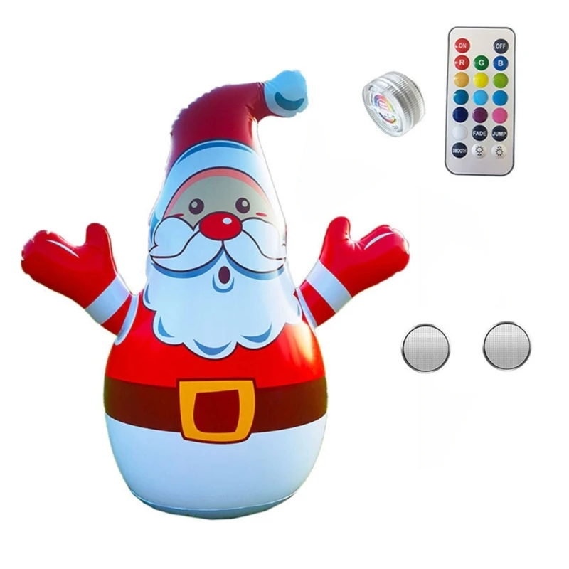 Christmas Inflatable Santa Claus Outdoor Decoration with Built-in LED Lights - £131.12 GBP