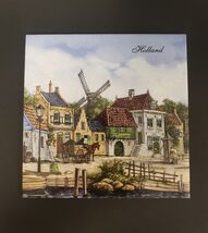 Vintage Hand Decorated Holland Scene 6-Inch Square Ceramic Tile - $12.83