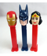 Lot of 3 Comics Superhero Pez Dispensers Iron Man, Batman, &amp; Wonder Woma... - $184.50 MXN