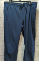 Athletic Works men pants blue elastic drawstring waist Xl 40-42 reflective - $12.86