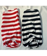 KAMA BRIDAL - Striped Dog/Cat shirt - 2 Pcs - Red and Black Striped - Si... - £7.80 GBP