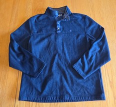 Mens navy blue izod sweater large snap button neck - $7.70