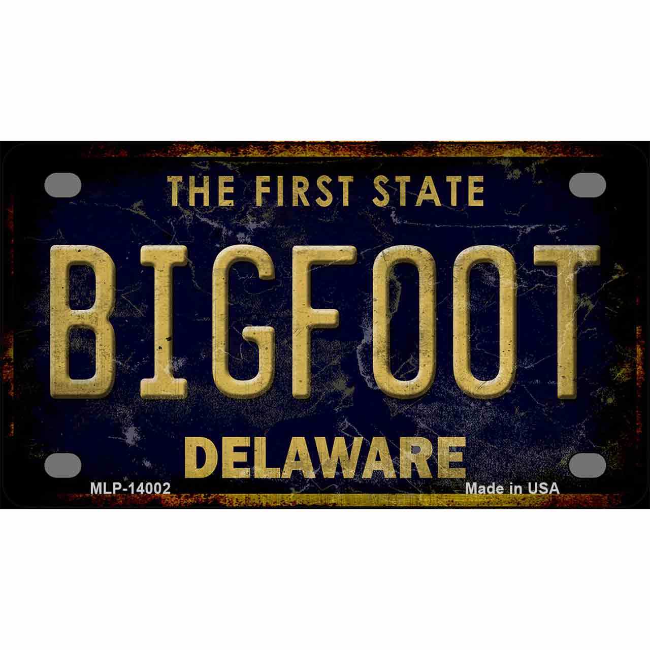 Bigfoot Delaware Novelty Mini Metal License Plate - $14.95