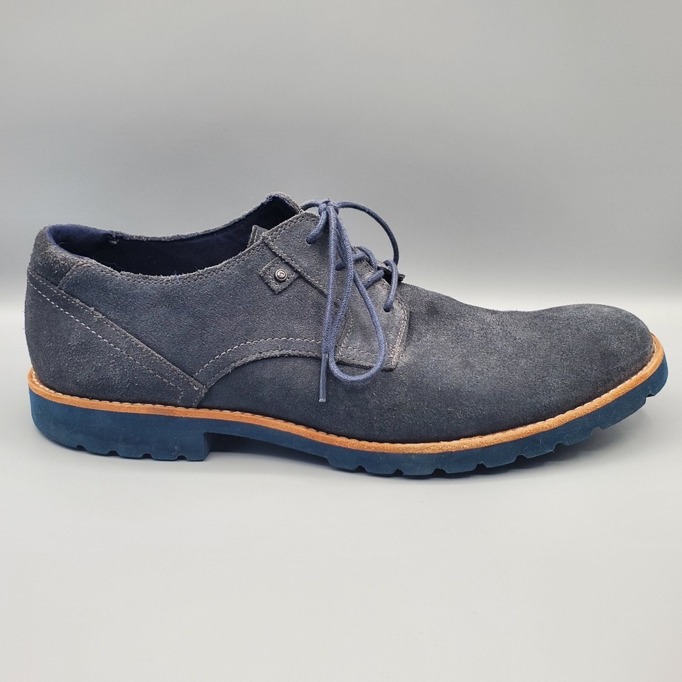 Rockport Oxford Shoes Mens 11.5 M Blue Leather Upper Casual Lace Up - £26.36 GBP