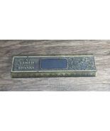 Vintage Brass Paperweight A World Of Thanks Ruler Transmission Rockledge... - $9.89