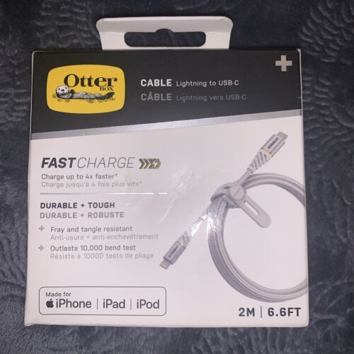 OtterBox Cable Lightning to USB-C Fast Charge iPhone/iPad/iPod - 2M/6.6ft Grey - £23.94 GBP