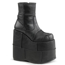 FINAL SALE STA201/BVL DEMONIA Men 7&quot; Platform Goth Black Gogo Ankle Boots 9 - $1,490.27 MXN