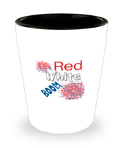 Independance Day Shot Glass Red White Boom, Patriot, 4th July SG  - £8.73 GBP