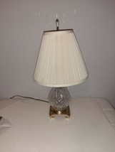 VINTAGE BRASS AND WATERFORD CRYSTAL LAMP CRESCENT BRASS MANUFACTURING CO. - £119.45 GBP