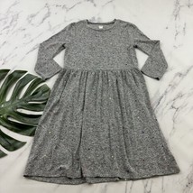 Gap Kids Girls Long Sleeve Dress Size XXL 14-16 Gray Heart Print Fit Flare - $17.81
