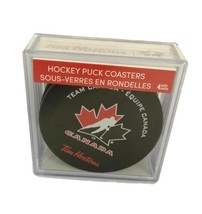 Tim Hortons Team Canada Hockey Puck Coaster Box of 4 NEW Sealed Canadian... - $32.61