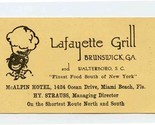 Lafayette Grill Advertising Card &amp; Mileage Chart Walterboro South Caroli... - £14.24 GBP