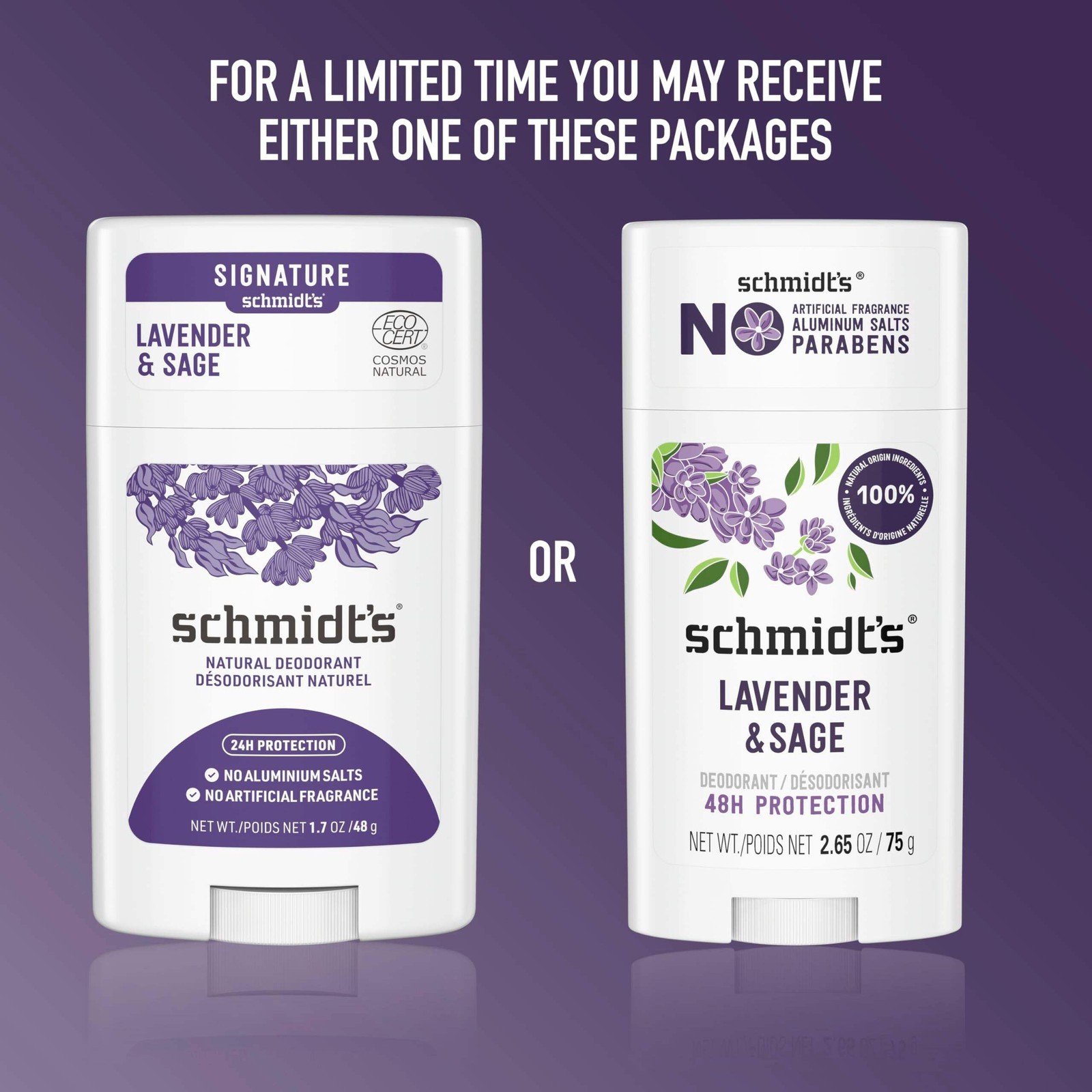 2x Schmidt's Aluminum-Free Vegan Deodorant Lavender & Sage with 24 Hour Odor Pro Item image 5