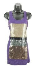 Express Sequin Tank Top Women&#39;s Size Small S / P  Purple &amp; Gray - £6.45 GBP