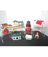 Lot of 10 HO Model RR Buildings Houses Barn Police Water Tower More  Lot-E - $18.76