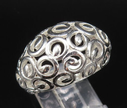 925 Sterling Silver - Vintage Polished Openwork Spirals Dome Ring Sz 9 -... - $47.84