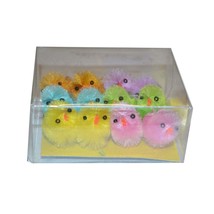 12 Coloured Easter Chicks Fluffy Plush Mini Chickens Decorations Decor Y... - $9.99