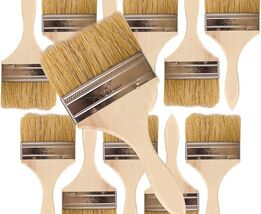 Lot of 24 Paint Brushes - 4" Classic Bristle Chip Paint Brushes w/Wooden... - $19.99