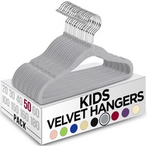 Kids Hangers Velvet (Pack Of 50) - 11 Inch Durable Baby Hangers For Clos... - £32.12 GBP