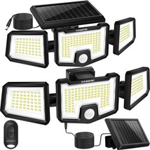 Security Motion Sensor Solar Lights,15 Feet Cable, 3 Adjustable Heads,Wa... - £61.54 GBP