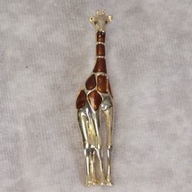 Giraffe Brooch Pin Enamel 2 1/4&quot; Tall - $13.71