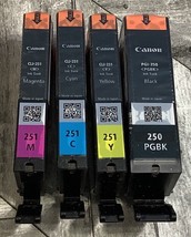 4 pack Genuine Canon PGI 250/CLI-251Ink Cartridges Black Cyan Magenta Ye... - $32.19