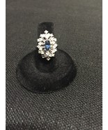 14 Karat Plated Lab Sapphire CZ Chips Beautiful Ring 5.25 - 5.5 CRT 4.4 ... - $29.77 CAD
