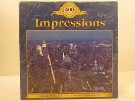 Sure-Lox Impressions Manhattan Skyline, N.Y. 500 Piece Jigsaw Puzzle 19&quot;... - $9.49
