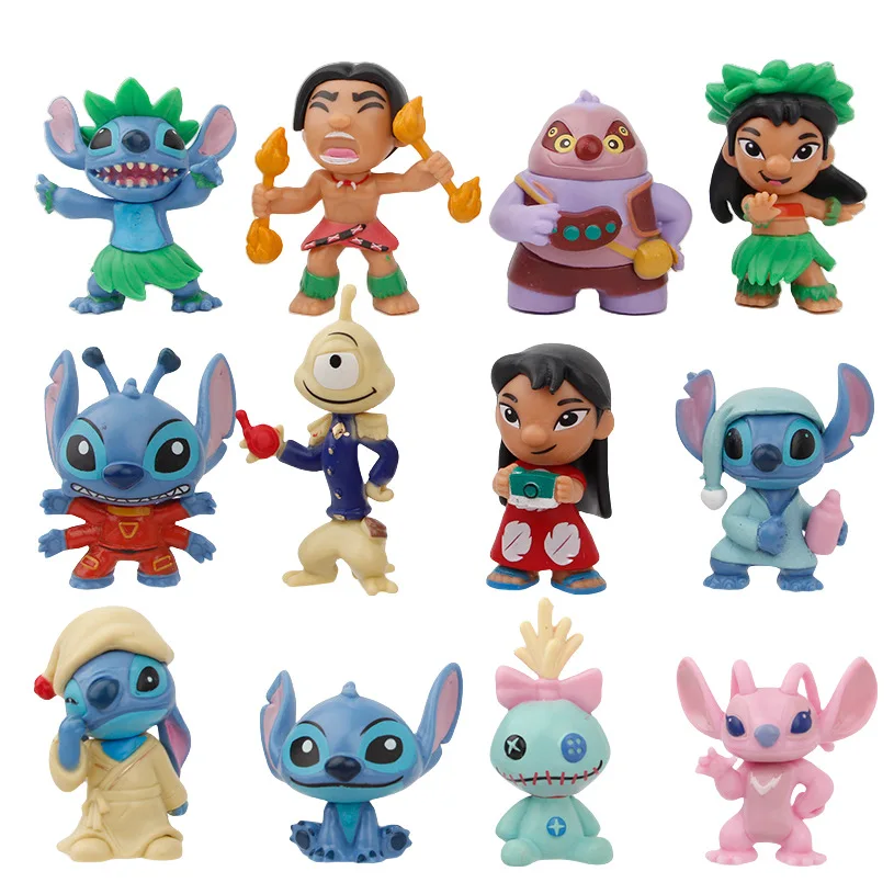 12pcs/set Anime Stitch scrump Lilo Characters Vinyl Figure Model Toys-No... - $214.01 MXN