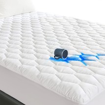 GRT Full Size Quilted Fitted Mattress Pad, 100% Waterproof Breathable Ma... - $44.99