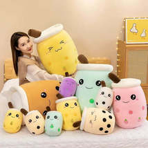 Cute Stuffed Boba Plush Bubble Tea Real-life Bubo Food Milk Cup Plushie Pillow S - £2.43 GBP+