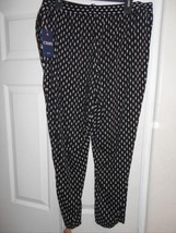 New Chap Sz L Black  Knit pants White Elastic Tie Waist Retails: $69  - £14.86 GBP