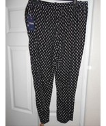 New Chap Sz L Black  Knit pants White Elastic Tie Waist Retails: $69  - £14.90 GBP